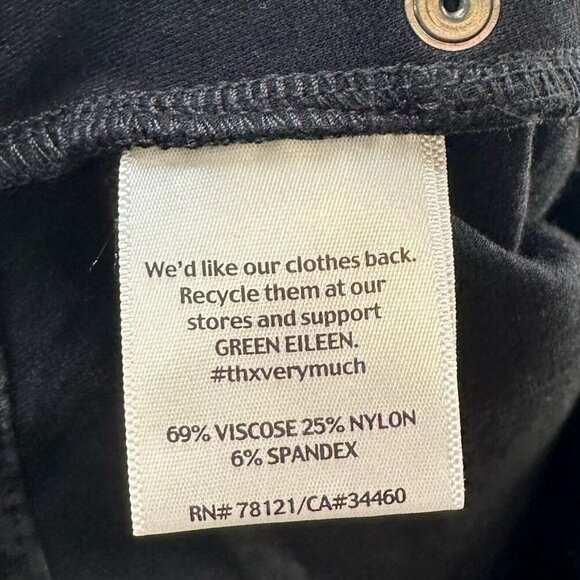 Eileen Fisher Pants Womens 12 Filigree Print Ponte Skinny Mid Rise Jegging Black - Picture 8 of 11